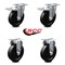Service Caster 5 Inch Soft Rubber Swivel Top Plate Caster Lock Brakes 2 Rigid SCC, 2PK SCC-TTL20S514-SRS-2-R-2 - alternate 6